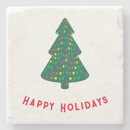 Happy Holidays Steinuntersetzer (Vorderseite)