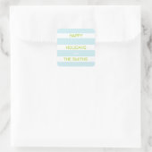 Happy Holidays Sticker (Eisblau und Weiß) (Tasche)