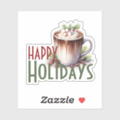 Happy Holidays Sticker - Festive Winter Tasse Desi (Blatt)