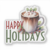 Happy Holidays Sticker - Festive Winter Tasse Desi (Vorderseite)