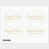 Happy Holidays Sticker Gold Script (Blatt)