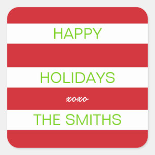 Happy Holidays Sticker (rot und weiß)