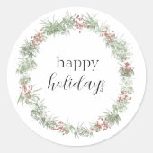 Happy Holidays Sticker | Runde (Vorderseite)