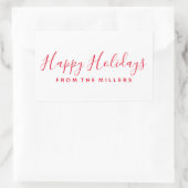 Happy Holidays Sticker Script Red Personalisiert (Tasche)