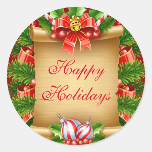 Happy Holidays Stickers (Vorderseite)