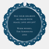 Happy Holidays Stilvolle Moderne Elegantes Foto Ornament Karte (Rückseite)