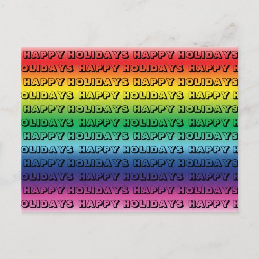 "Happy Holidays" stolz lgbt lgbtq Regenbogenfarben Postkarte (Vorderseite)
