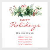 Happy Holidays Store Stunden Fensteraufkleber (Blatt)
