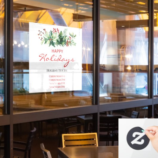 Happy Holidays Store Stunden Fensteraufkleber (Restaurantfenster)
