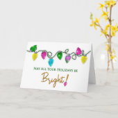Happy Holidays, String of Bright Christmas Lights Karte (Gelbe Blume)