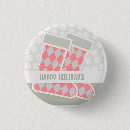 Happy Holidays Strumpf Button (Vorderseite)