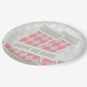 Happy Holidays Strumpf Pappteller (Schrägansicht)