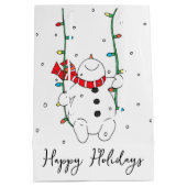 Happy Holidays Swinging Snowman Mittlere Geschenktüte (Rückseite)