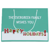 Happy Holidays Tasche Große Geschenktüte (Vorderseite)