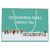 Happy Holidays Tasche Große Geschenktüte (Rückseite)