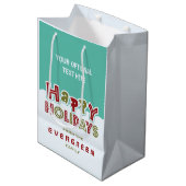 Happy Holidays Tasche Mittlere Geschenktüte (Vorderseite Schrägansicht)