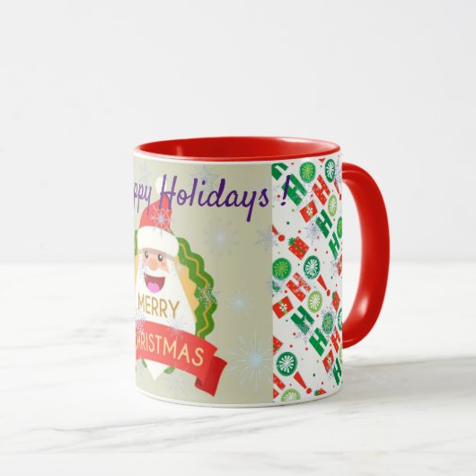 Happy Holidays Tasse (VorderseiteRechts)