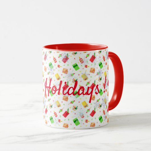 Happy Holidays Tasse (VorderseiteRechts)