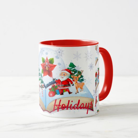 Happy Holidays Tasse (VorderseiteRechts)