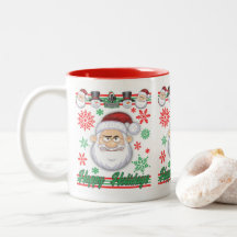 Happy Holidays Tasse Santa Face