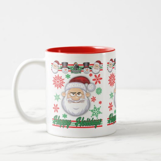 Happy Holidays Tasse Santa Face (Links)