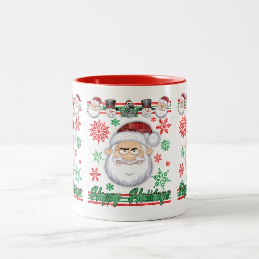 Happy Holidays Tasse Santa Face (Mittel)