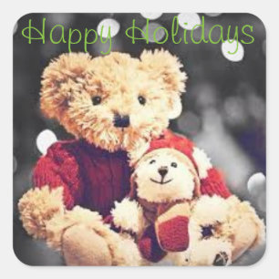 Happy Holidays Teddy Bären Sticker
