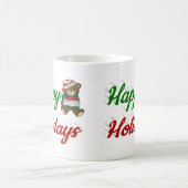 Happy Holidays Teddy Bear Weihnachtsskript Kaffeetasse (Mittel)