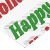 Happy Holidays Teddy Bear Weihnachtstypografie Tischdecke (Schrägansicht)