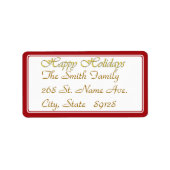 Happy Holidays Text Design Adressaufkleber (Vorne)
