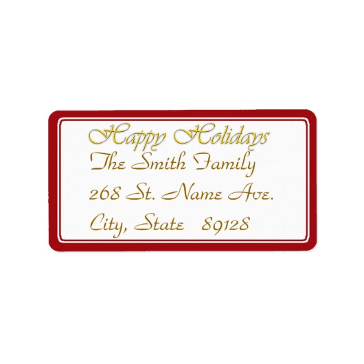 Happy Holidays Text Design Adressaufkleber (Vorne)