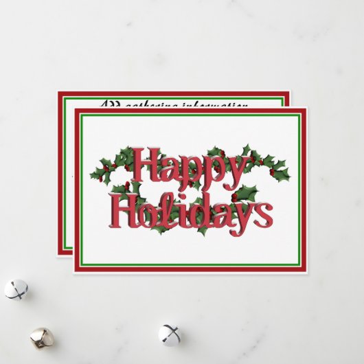 Happy Holidays Text Design Feiertagskarte (Vorderseite/Rückseite Beispiel)