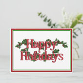 Happy Holidays Text Design Feiertagskarte (Stehend Vorderseite)