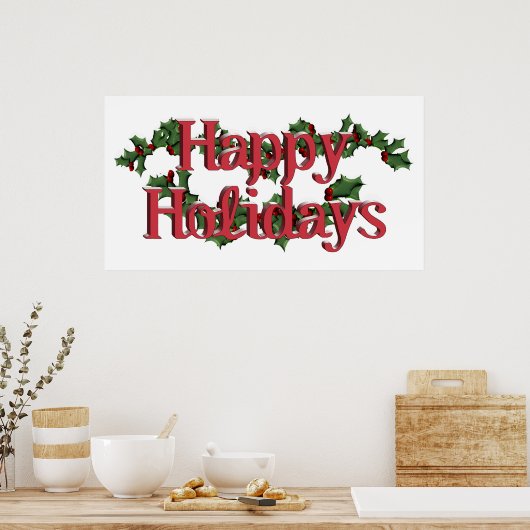 Happy Holidays Text Design Poster (Küche)