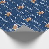 HAPPY HOLIDAYS Text mit Lebkuchen Mann Geschenkpapier (Ecke)