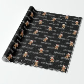 HAPPY HOLIDAYS Text mit Lebkuchen Mann Geschenkpapier (Ungerollt)