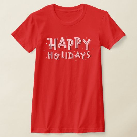 Happy Holidays Text weiß auf rot T-Shirt (Ablage )