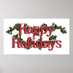 Happy Holidays Textdesign Poster