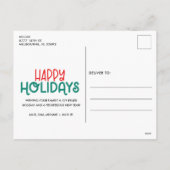 Happy Holidays Three Foto Family Weihnachten (Rückseite)