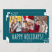 Happy Holidays Three Foto Family Weihnachten (Vorne/Hinten)