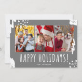 Happy Holidays Three Foto Family Weihnachten (Vorderseite)