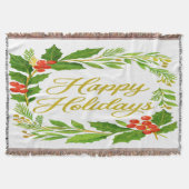 'Happy Holidays' Throw Blanket Decke (Vorderseite)