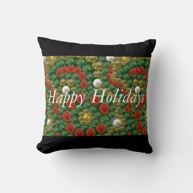 Happy Holidays Throw Design Kissen (Vorderseite)