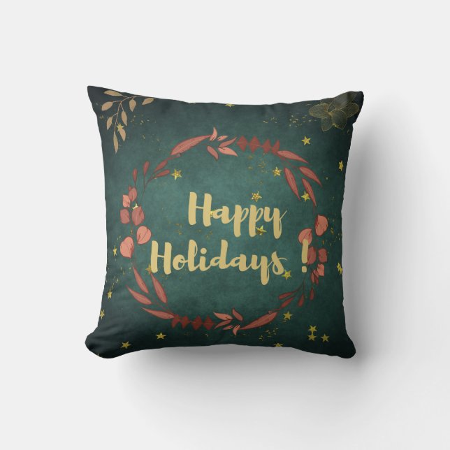 Happy Holidays Throw Kissen (Vorderseite)
