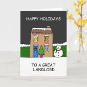Happy Holidays to a Great Landlord Karte (Gelbe Blume)