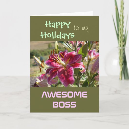 Happy Holidays to Meine PHANTASTISCHEN BOSS-Karten Feiertagskarte (Vorderseite)
