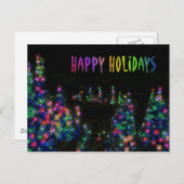 Happy Holidays Tree Lights Postkarte (Vorne/Hinten)
