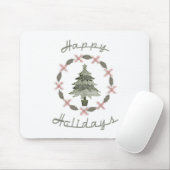 Happy Holidays Tree Mousepad (Mit Mouse)