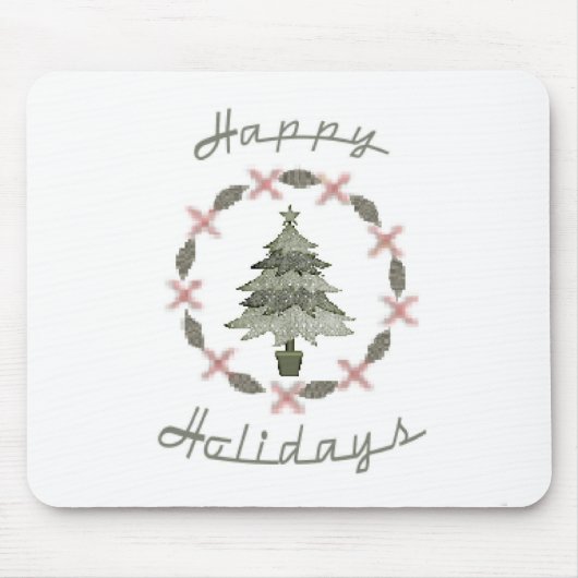 Happy Holidays Tree Mousepad (Vorne)