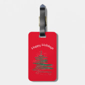 Happy Holidays Tree Snowflakes Gepäckanhänger (Rückseite vertikal)